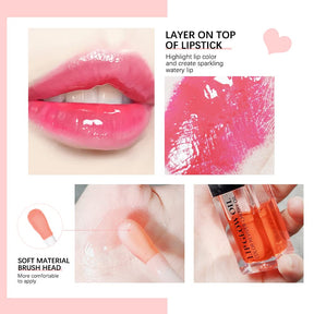 Hydrating Lip Glow Oil, Plumping Lip Gloss, Moisturizing Lip Oil Gloss, Transparent Moisturizing Lip Balm, Natural Lip Plumper, Lip Plumper Gloss Make Lips Fuller and Moisturizing (Raspberry)