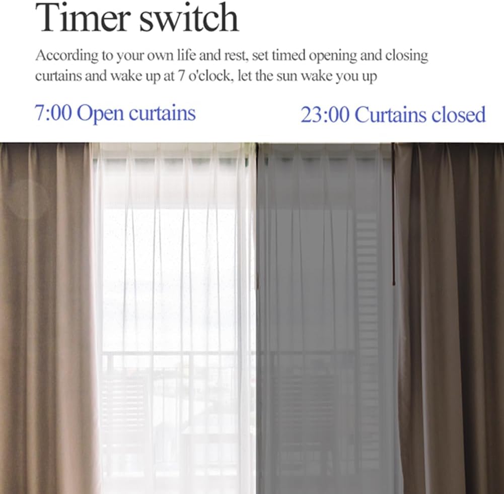 Smart Automatic Curtain Opener - Remote Control with App/Timer/Voice,Upgraded High-Performance Motor, Automatic Light Sensor, Add Gateways, for Google Alexa, No Remote (Only for Roman Rod)