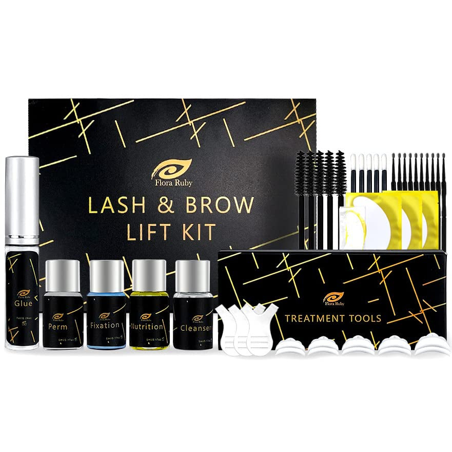 Brow Lamination Kit and Lash Lift Kit, 2 in 1 Professional Eyebrow Lamination and Lash Lifting at Home, 6-8 Weeks Long Lasting, Instant Lifting and Curling, DIY Perm Kit for Eyelashes and Brows