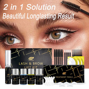 Brow Lamination Kit and Lash Lift Kit, 2 in 1 Professional Eyebrow Lamination and Lash Lifting at Home, 6-8 Weeks Long Lasting, Instant Lifting and Curling, DIY Perm Kit for Eyelashes and Brows