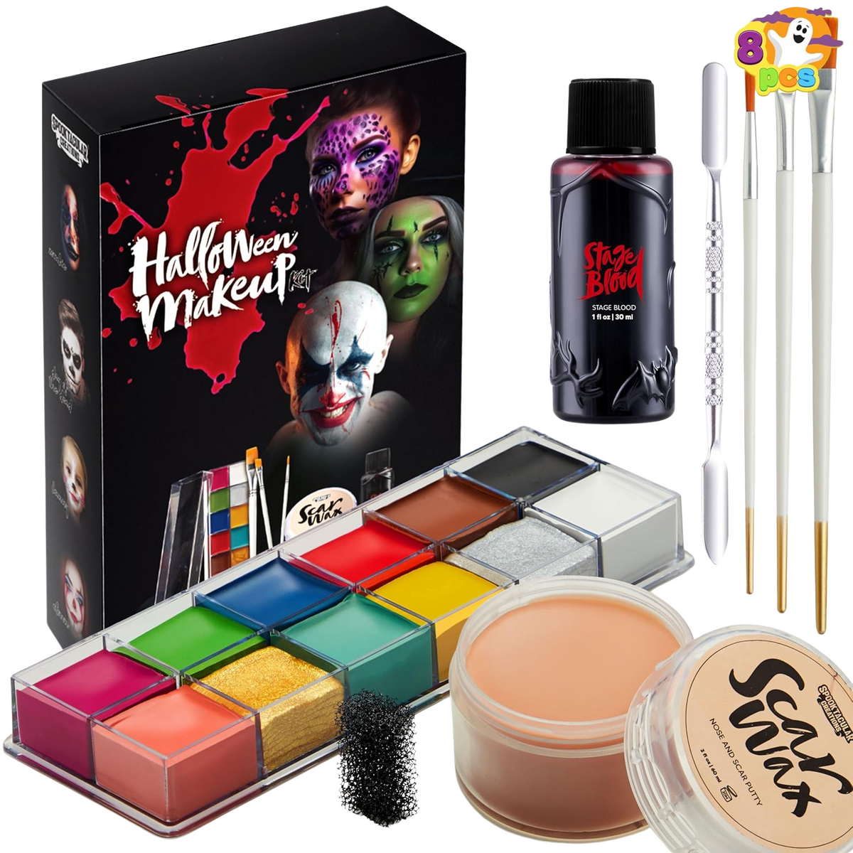 Halloween Makeup Kit  - 12 Colors Face Paint Palette